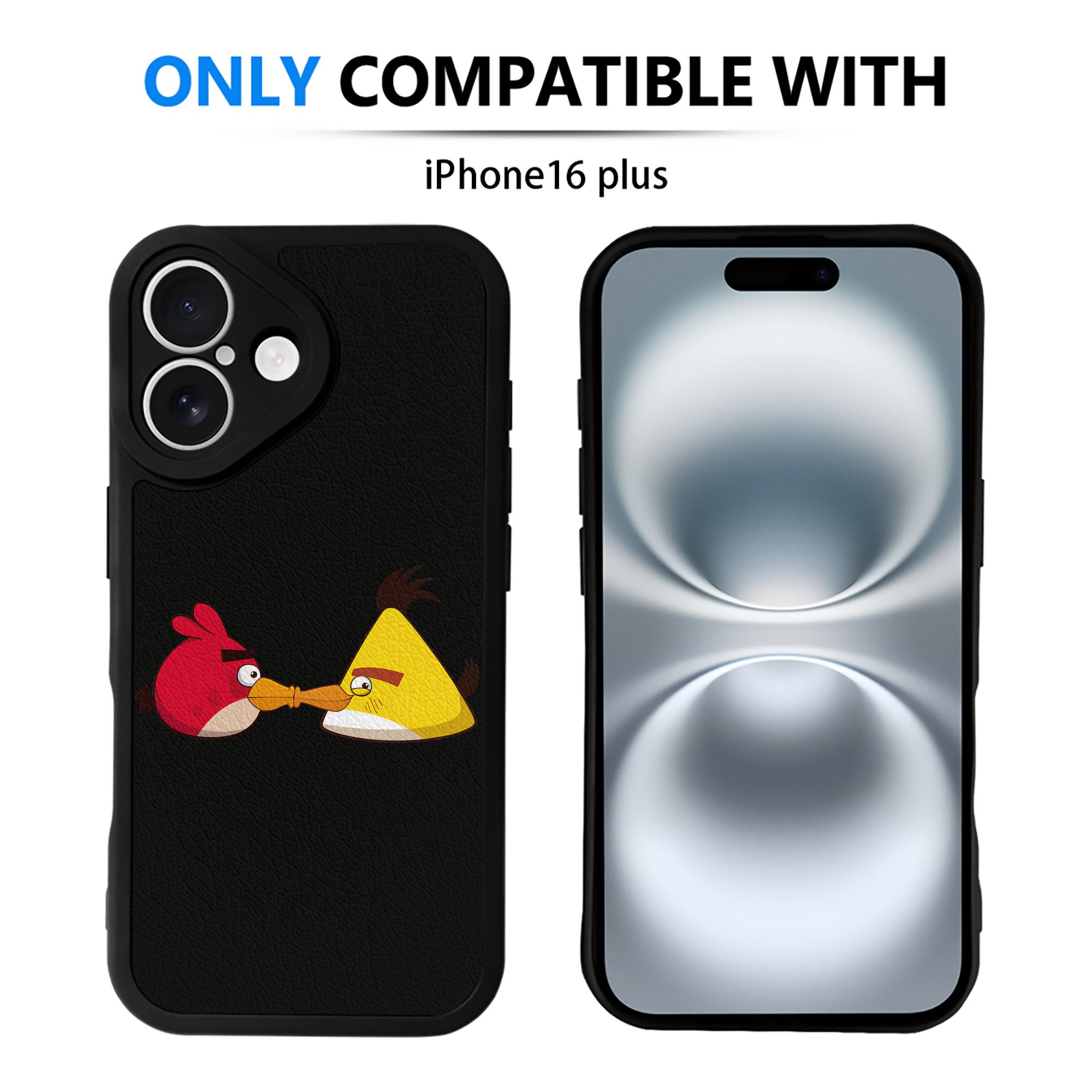 （画像用） Angry Birds アングリーバード 【iPhone 16シリーズ対応】シリコンスマホケース（レザー調） 材質：シリコン